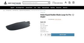 84612001 Hobie Pro Angler Large Rudder Blade - 84612
