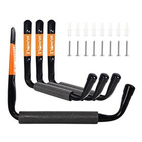 Huhole 797444669244 Heavy Duty Garage Ladder Hooks 4pc Black Wall Mount Hangers With 13