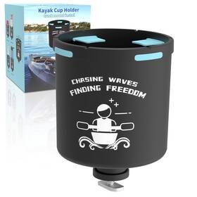 Huntury 768502677662 Kayak Cup Holder With Rubber Tabs Fishing Tool And Lures Storage Wate