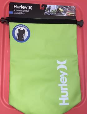169303b Hurley 5l Camping Dry Bag Lime Green Packable Waterproof Gear Nwt Hiking