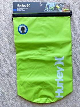 169305b Hurley 30l Camping Dry Bag Lime Green Packable Waterproof Gear Nwt