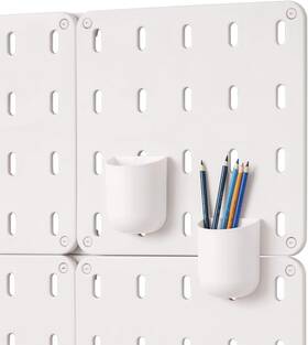 08240-rc1987 Idesign Bpa-free Plastic Modular Hanging Pegboard Organizer Storage Cup White