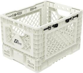 Inpack Global 695845631238 Began Heavy Duty Collapsible And Stackable Plastic Milk 1 Small Crate Ivory
