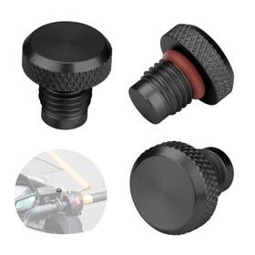 Mt-002 Jalwm Motorcycle Mirror Hole Plugs M10x1.25 3 Pcs Universal Aluminum Black