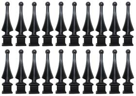 Fc-topper-spire-0.75 Jsp Manufacturing Black Plastic 3/4 Inch Four-sided Spire Wing Tip Finial Fence Topper For Iron Picket