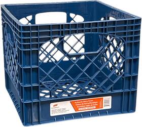 16qtblue Juggernaut Storage 16 Quart Heavy-duty Plastic Square Milk Crate Blue Navy