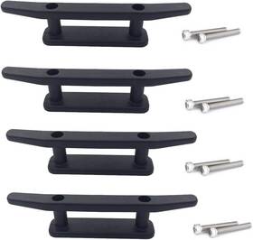 Kaddishop 445016940910 6.5 Inch Black Anchor Cleat Kit For Kayak Boat Canoe Mooring Deck Mount 4pcs Kad