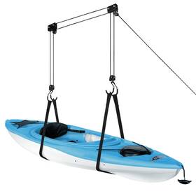 Leader Accessories 841432162566 Kayak Storage Hoist And Canoe Ceiling Pulley System For Garage Overhe