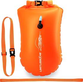 Limitlessxme 719326760407 Swim Buoy And Drybag For Open Water Triathlon - Orange Bubble