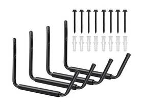 Lugo 810074612357 Wm-10-4pk Heavy Duty Steel Hooks 4 Pc Black Pack