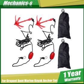 Mcc2736s Mechanics-s For Grapnel Boat Marine Kayak Anchor Set Red Folding 3.3lb 2-pack