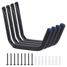 Metallixity 766549777710 4 Pack Kayak Storage Racks Wall Mount Hooks Garage Canoe Hangers 15 Inch Black