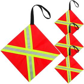 Fen-mindsoft-0056 Mindsoft 4 Pcs Safety Red Tow Flag Reflective Warning Kayak For Truck Loads S