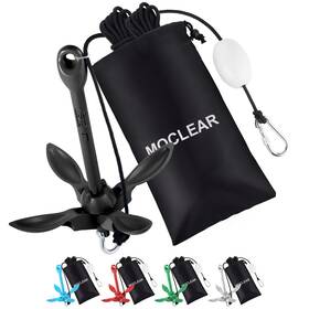 Mcba-3.5lb-grp-bk Moclear Kayak Anchor Kit 3.5 Lb Compact Folding Grapnel For Kayaks C