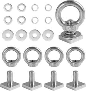 M8-1.25 Moroinriz 313029321309 T Track Mount Tie Down Anchor For Roof Rack Heavy Duty Ring Shaped Eye