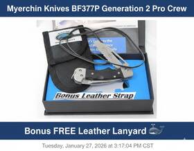 Bf377p Myerchin Crew Gen 2 Rigging Knife Marlin Spike G10 3/4 Serrated Lanyard