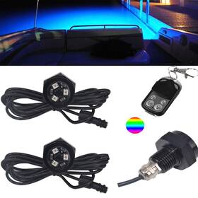 Nbwdy 767311636921 Rgb Led 1/2in Npt Boat Drain Plug Light Underwater With 4-key Rf Nbwdy 767311636921 Rgb Led 1/2in Npt Boat Drain Plug Light Underwater With 4-key Rf