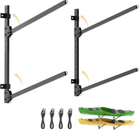 Nb-1rkw2l-md01 Nimblerack New 2-tier Foldable Kayak Wall Mount Rack 240 Lbs 120 Per Tier