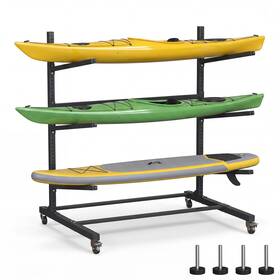 Noliven-0fe-ylx-nq8 Noliven 3 Tier Freestanding Kayak Storage Rack Adjustable Racks 4 Det