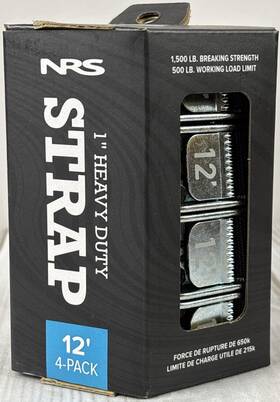 60031.01 Nrs 4-pack 12ft 1 Inch Heavy Duty Tie-down Straps 500lbs Load Limit Black