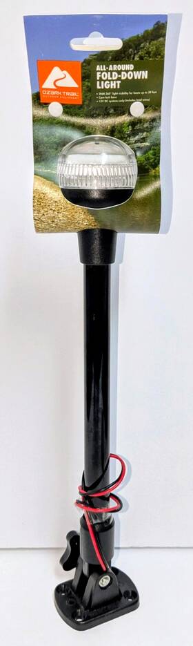 Bt6244l Ozark Trail Marine Fold Down All-around Boat Pole Led White Light - New