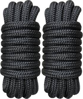 Dlp3420bk02 Pacthsd Boat Dock Lines 3/4 Inch X 20ft - Double Braided Nylon Ropes For Docking With 15
