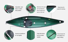 Pv-c70 Paddle Voyage 12.63ft Solo Canoe Comfortable Seat 286lbs Capacity Green