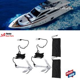 Glg1785g Partra Set 2 New Fit For Small Boats Canoe Paddle Boards Folding Anchor 5.5 Lb Usa