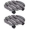 149032 Plant Trolleys 2 Pcs Gray 11.8inchx3inch Wpc
