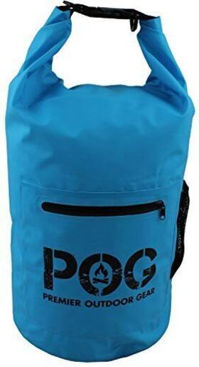 Pog 751446190120 Waterproof Dry Bag With Front Zip Pocket Shoulder Strap And Mesh Side