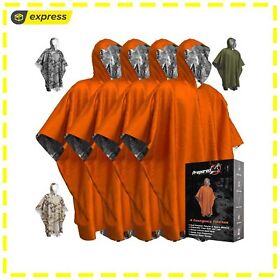 Prepared4x Mylar Emergency Poncho 4-pack