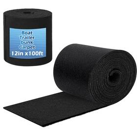 Prolee 648564021392 Boat Trailer Bunk Carpet 25oz Extra Thick 100ft X 12inch Black