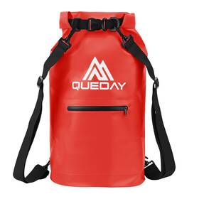 Dbtb001 Queday Waterproof Dry Bag With Front Zippered Pocket For Women Men 20l Roll Top Lig