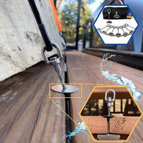 Qtda-ss316-8 Quick Tie Down Anchors 8pcs Trailer Deck Or Dock For Gap Between Boa