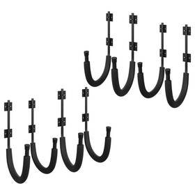 83-dt5254-4 Rad Sportz Storage Hook Rack Wall Mount Hangers 100 Lbs Capacity Black 4-pc