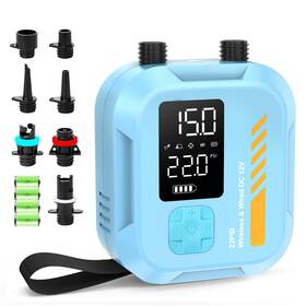 B2-blue Rafeox Electric Paddle Board Pump Portable 22 Psi Rechargeable Sup