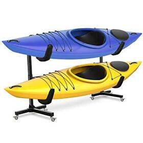 Rax Go Freestanding Kayak Rack With Wheels Storage For Two-kayak Sup Canoe