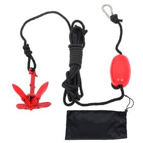 R6616665 Rdeluxi Red For Canoe Kayak Raft Boat Jet Ski 1.5lb Portable Marine Anchor Kit Rope Buoy