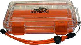 Region Fishing 810026455070 Waterproof Dry Box - Medium Silicon Padding Florescent Orange