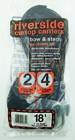 Riverside Cartop Carriers Bow And Stern 18foot Tie-down Kit 2 Straps 4 Bumper Hooks Riverside Cartop Carriers Bow And Stern 18foot Tie-down Kit 2 Straps 4 Bumper Hooks