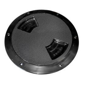 77456 Sea-dog Quarter-turn Textured Deck Plate With Internal Collar - Black 5 Inch