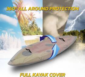 Az04-kc-16-gy Seal Skin Covers 16ft Kayak Canoe Cover All Weather Rafting Boat Storage Dust Shield