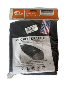 Seals 872244009336 Cockpit Drape X New Black Lengths 45 To 60 Inches Kayak Accessory