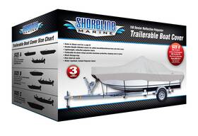 150-denier Shoreline Marine 768721558476 Slbcb Polyester Water-resistant Boat Cover Gray