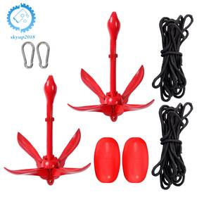 Su1163306ku Skyup2018 3.3lb Steel For Pwc Boat Kayak Canoe 2 Marine Folding Grapnel Board Anchor Kit