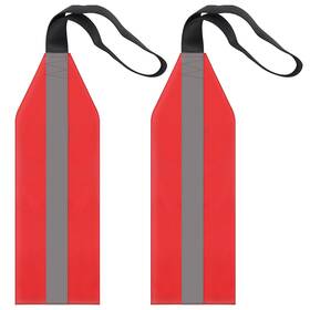 547254 Sliverdew Kayak Safety Flag 2 Pack Red Reflective High Visibility Tow Boat Canoe Truck