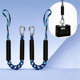 240601 Slowfish Marine Parts & Accessories Co. Ltd 2 Pk Blue Bungee Dock Lines For Boats 2ft With 316 Stainless Clip Boat Accessori