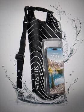 Pup-0821-nf-blk Statik Marcase Waterproof Roll-top Floating Bag Ipx8 By Noah Flegel 2l