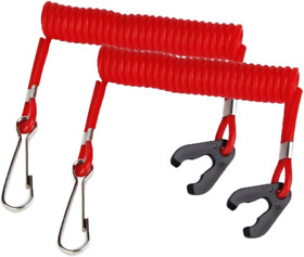 Stoncel Safety Boat Motor Outboard Kill Switch Key Lanyard Ignition Red