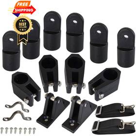 Szynlif 768472740090 12pcs Boat 3 Bow Bimini Top Fittings Hardware Set Black Nylon Combo